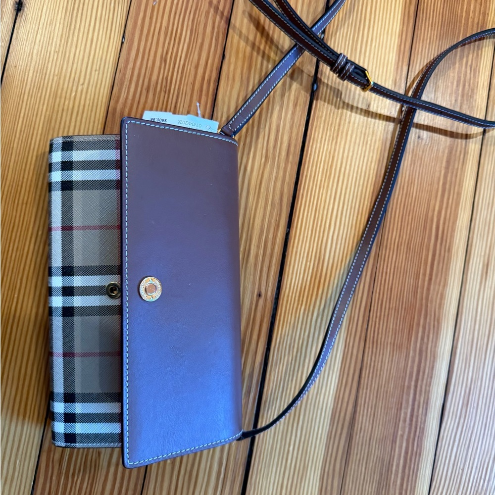 Burberry Plaid Crossbody Wallet